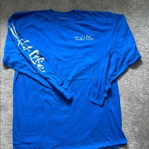 Salt Life Men's XL Blue Long Sleeve Shirt EUC smoke free